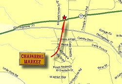 Map of Oracle Showing Chapparal Mini Mart